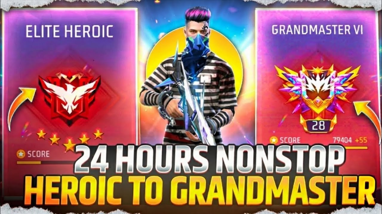 24 hour non Stop heroic to grandmaster ✅ Br rank pushing tips and trick video  season 50 #freefire 