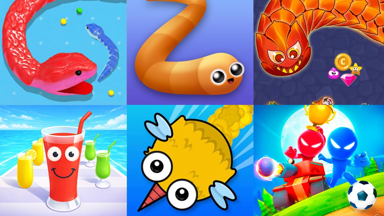 Snake Clash, Slither.io, Snake.io, Worms Hunt, Worms Zone Gameplay 