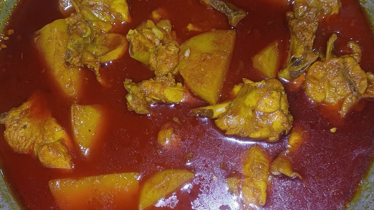 চিকেন আলুর লাল ঝোল রেসিপি