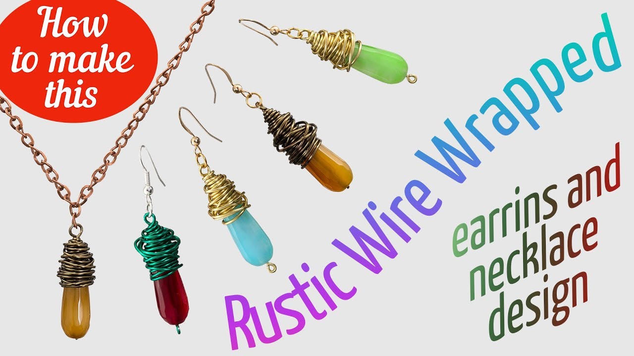 Rustic Wire-Wrapped Agate Drop Earrings