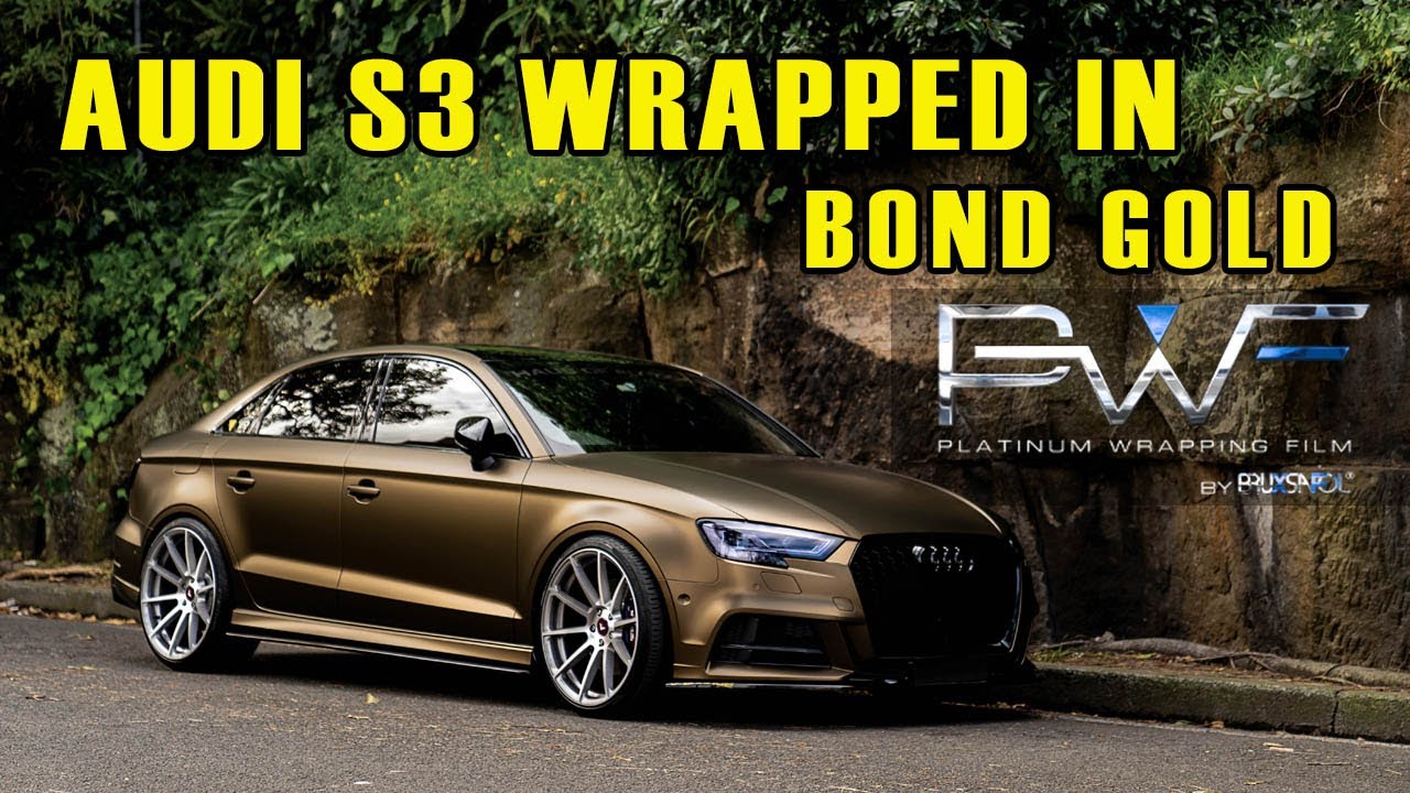 Audi S3 Wrapped in Matte Bond Gold | PWF - Platinum Wrapping Film