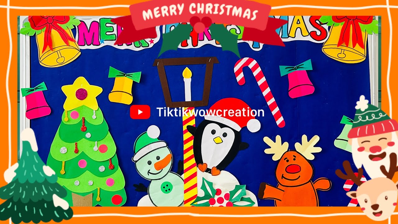 Creative Christmas Board decoration | Christmas board idea | Bulletin board ideas | Christmas board