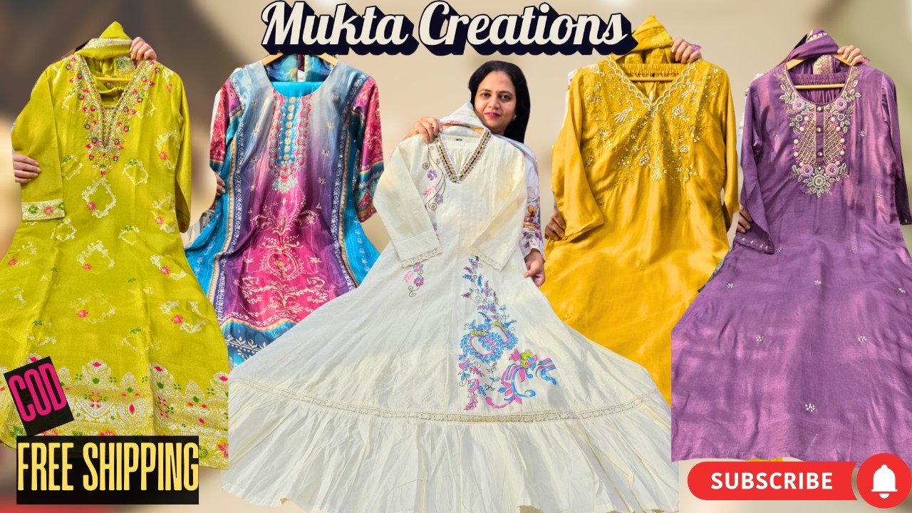 SALE SALE ON COTTON SUITS,ANARKALI,PARTY WEAR SUITS & INDO-WESTON ,GOWN AT MUKTA CREATIONS 
