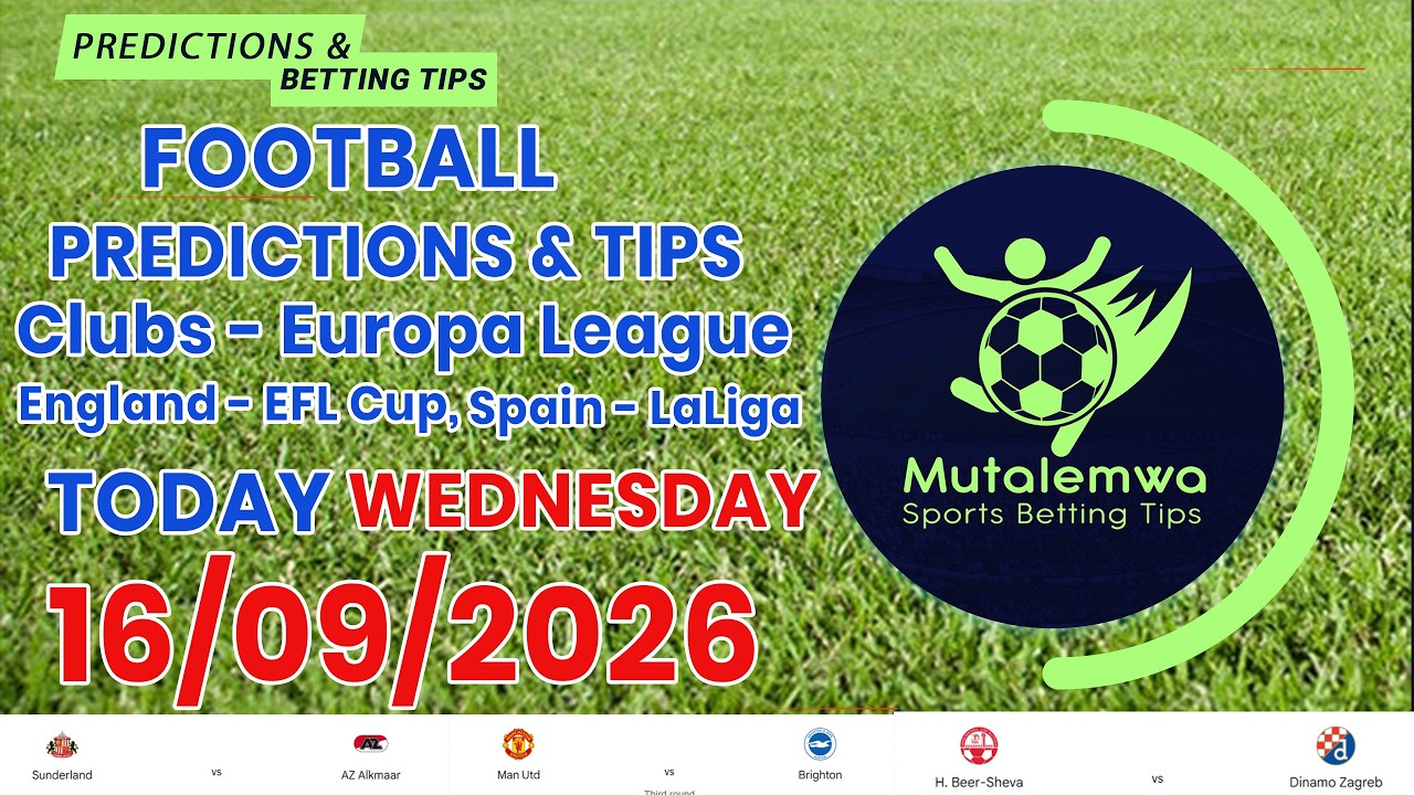 FOOTBALL PREDICTIONS TODAY 16/09/2026 SOCCER PREDICTIONS |BETTING TIPS, #betting@sports betting tips