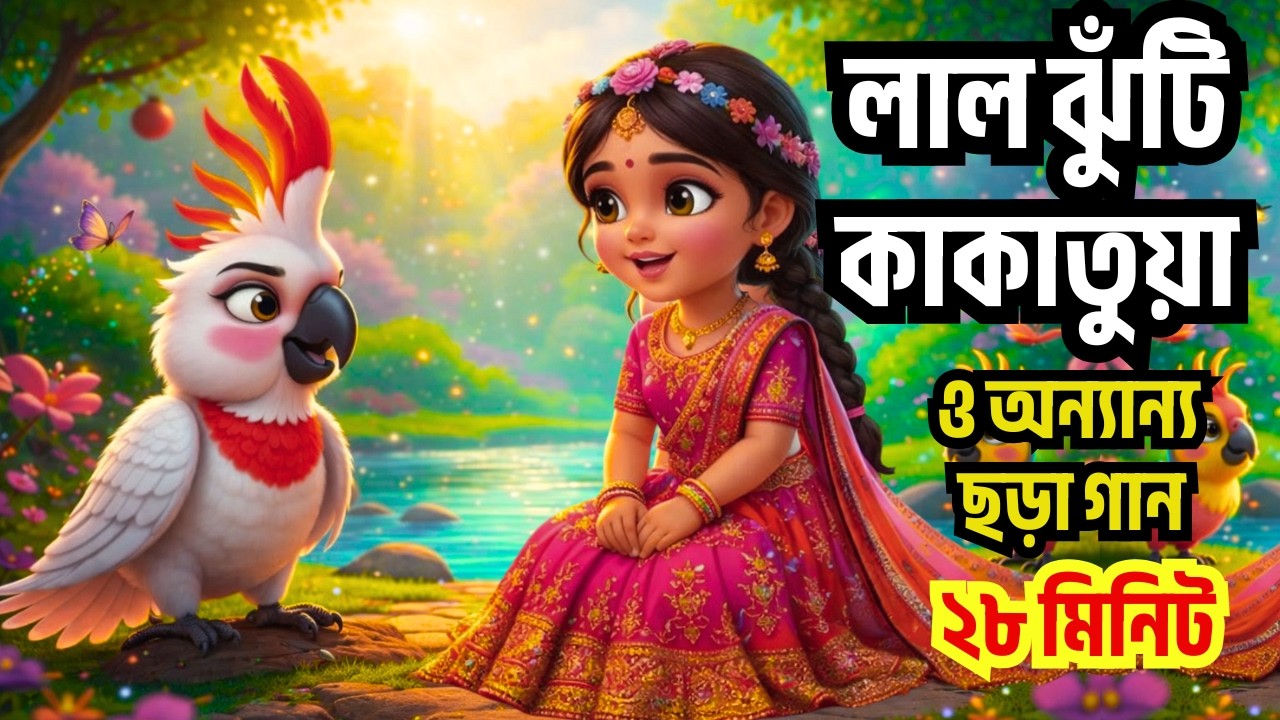 লাল ঝুঁটি কাকাতুয়া ।Tai Tai Tai & More Bengali Rhymes Collection।Bangla Rhymes For Kids।ChottoDuniya