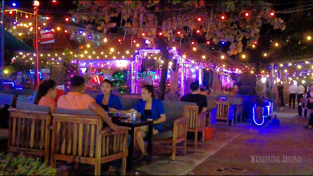 Ochheuteal Beach Night Walk - Sihanoukville,Cambodia 2022