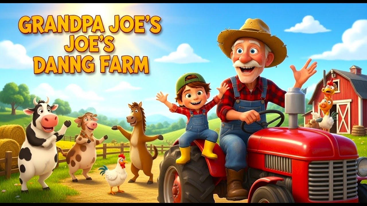 Grandpa Joe's Dancing Farm | Animal Dance Party | Kids Sing-Along | E-I-E-I-O Song