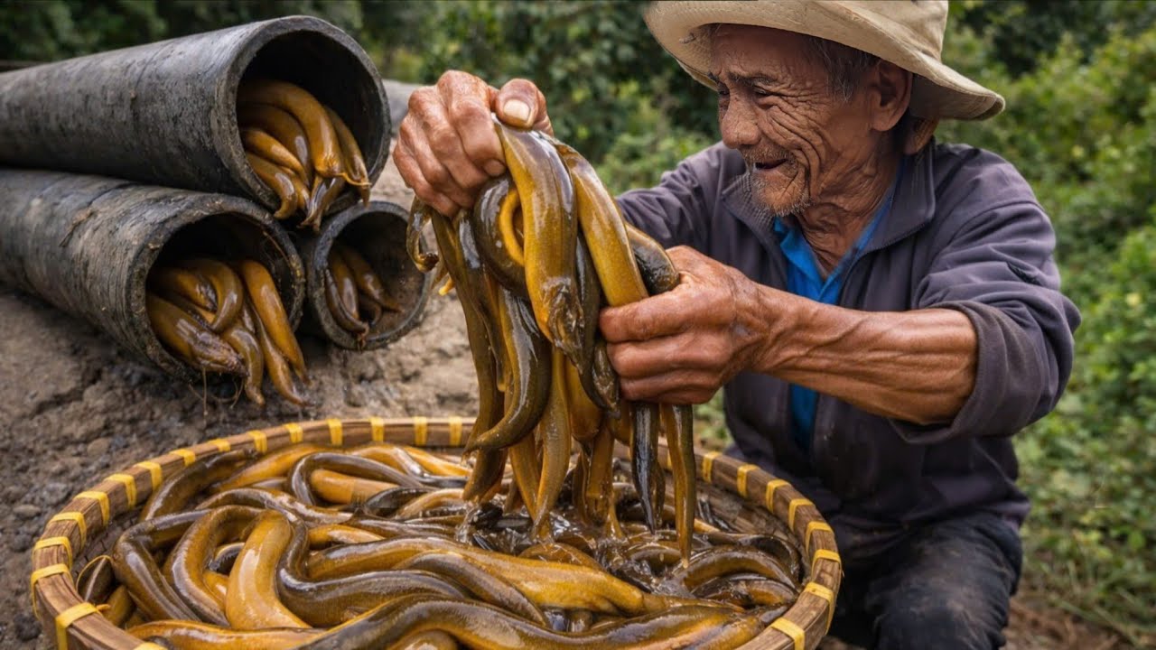 87-Year-Old Grandpa Earns Big Money Trapping Eels with His Family Secret