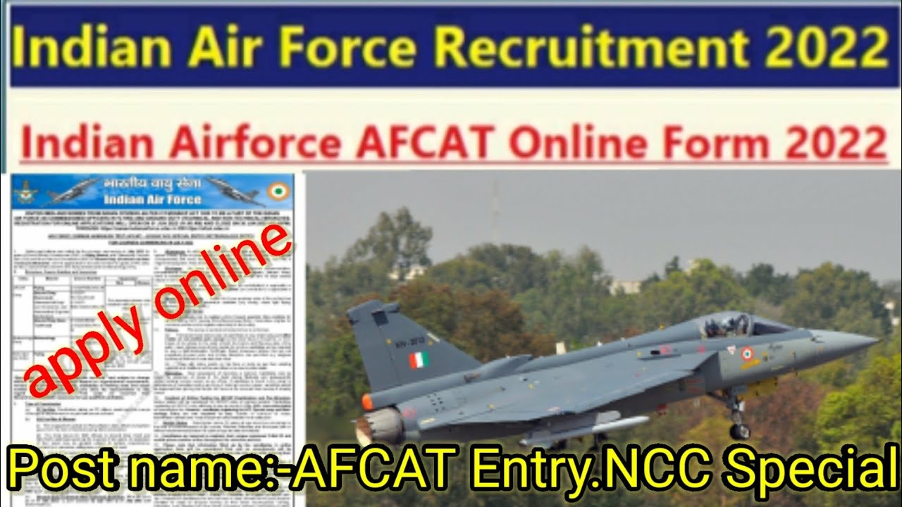 Indian Airforce AFCAT online form 2022 Short notic  apply online