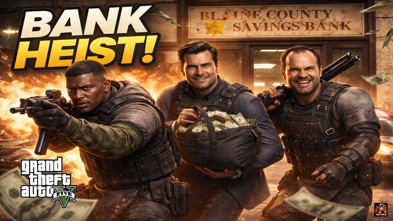 GTA 5 | Blaine County Savings Bank Heist | Franklin, Trevor & Michael Highlights