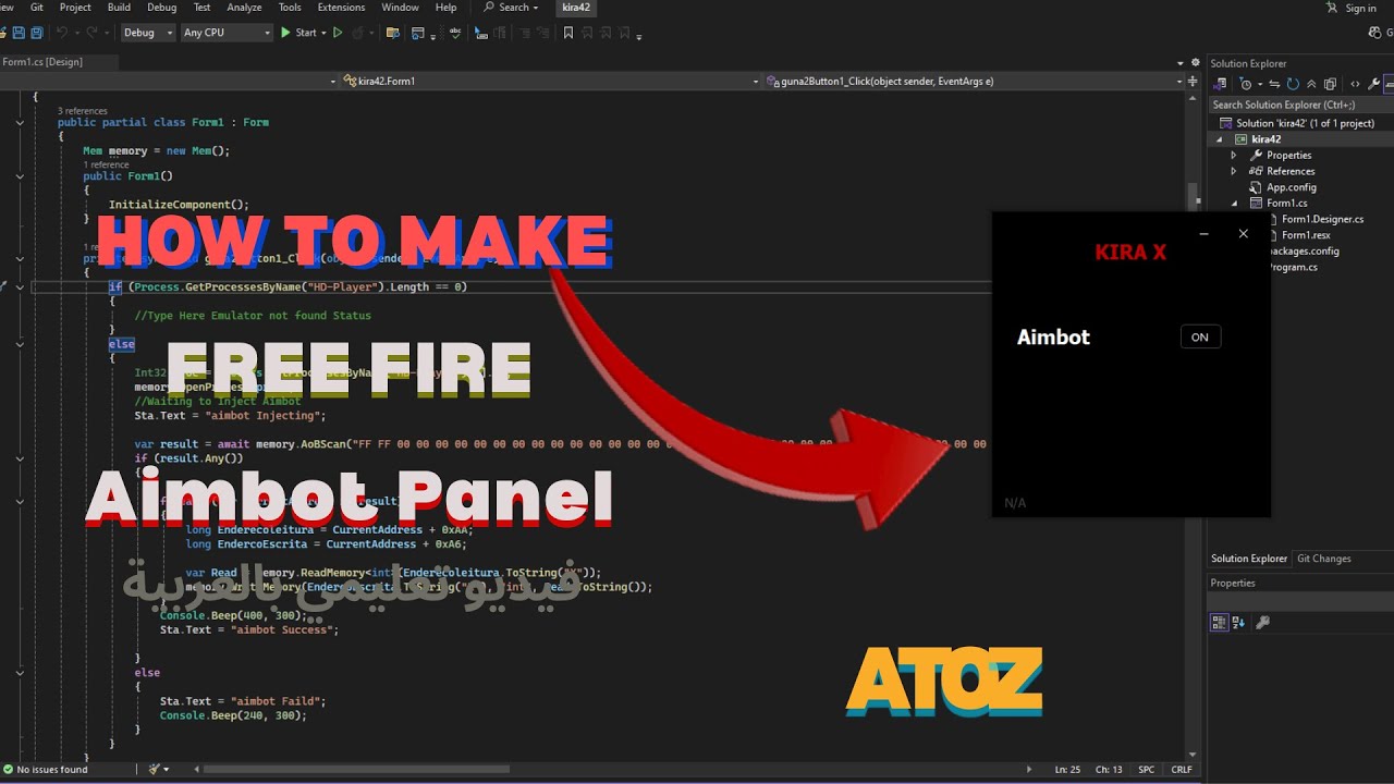 HOW TO  MAKE FREE FIRE Aimbot Panel ATOZ | فيديو تعليمي بالعربية