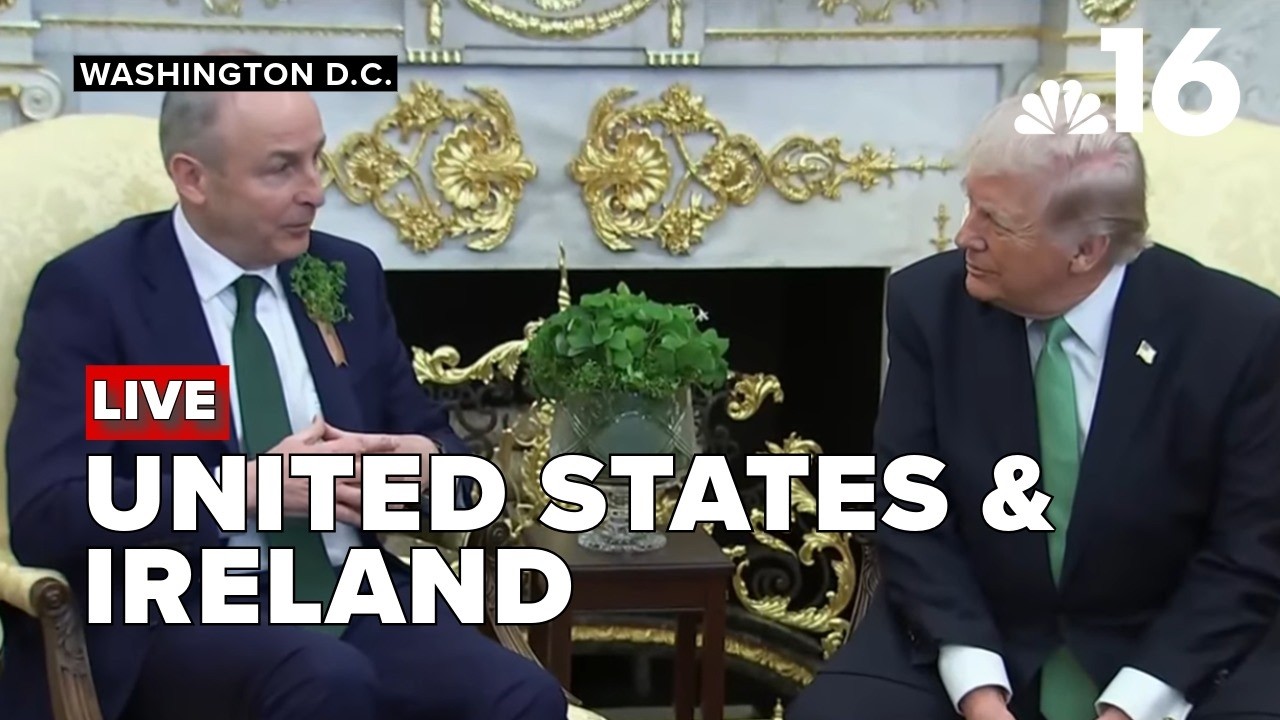 В День Святого Патрика Трамп встретился с премьер-министром Ирландии Мишелем Мартином.