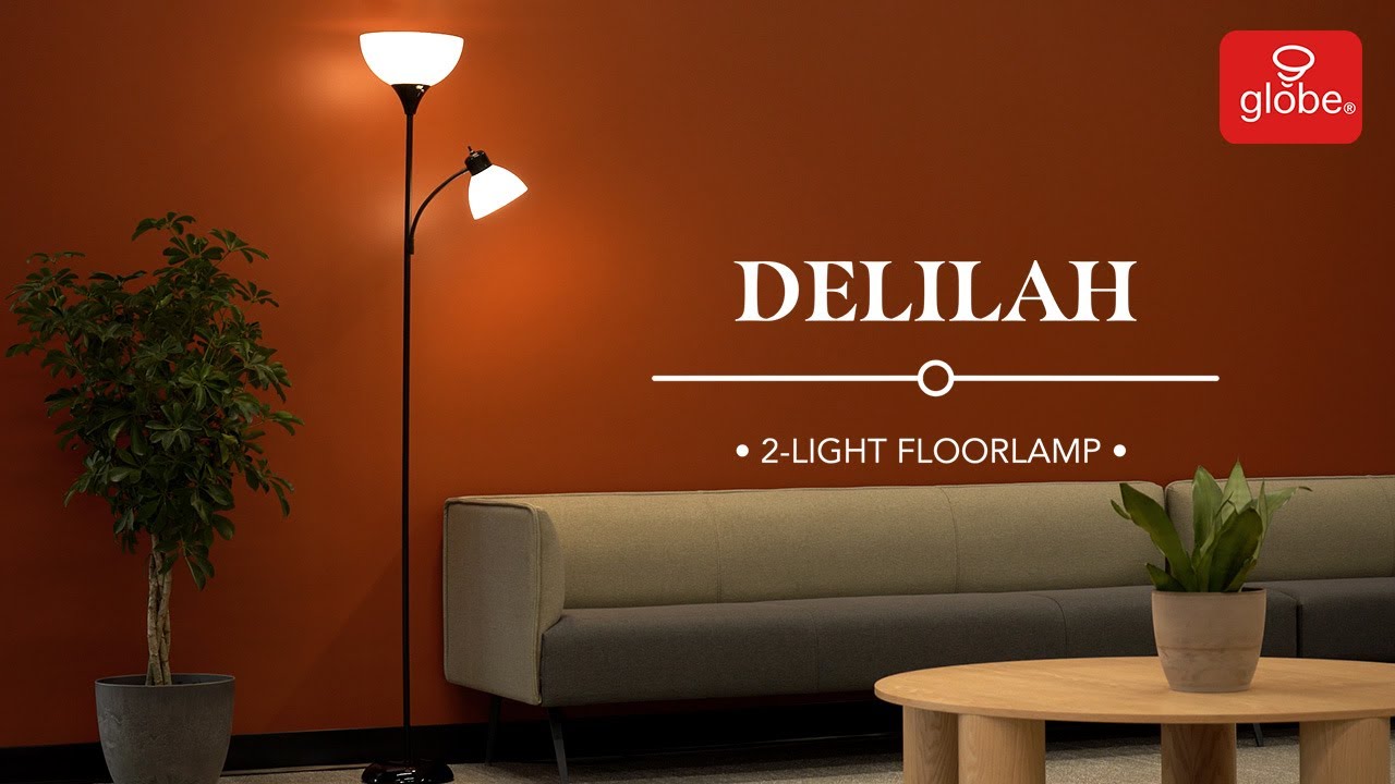 Delilah 2-Light Floorlamp - Matte Black | Globe Electric
