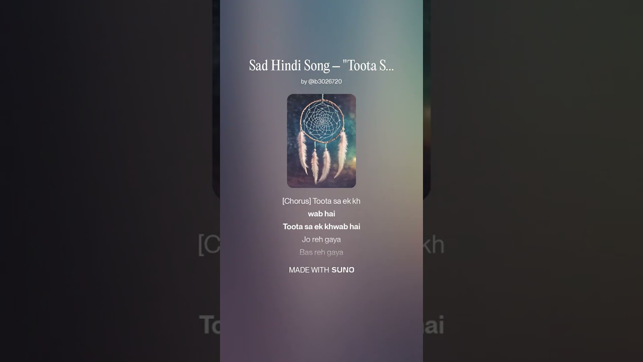 Toota Sa Ek Khwab Tha | Sad Hindi AI Song | #aisongs #chatgpt