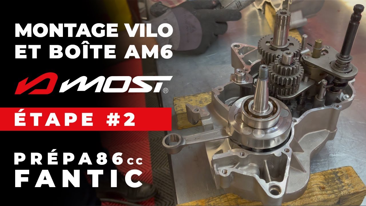 Tuto Montage vilebrequin et boîte de vitesse 50cc AM6 - étape 2 sur 3 de la prépa Fantic 86cc MOST