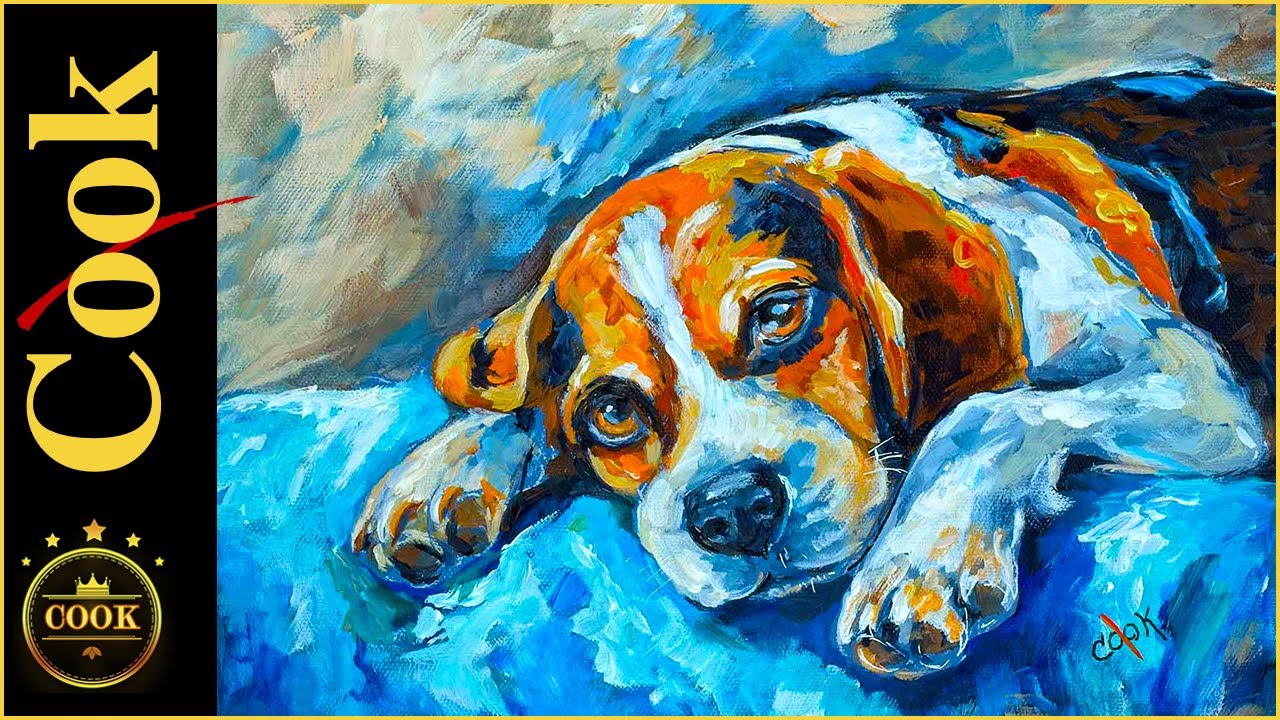 How to Paint an Adorable  Beagle Puppy in Acrylics  Like a Professional with Ginger Cook