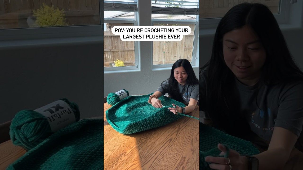 Crocheting my LARGEST plushie ever, any guesses what it is?! #crochet #reels