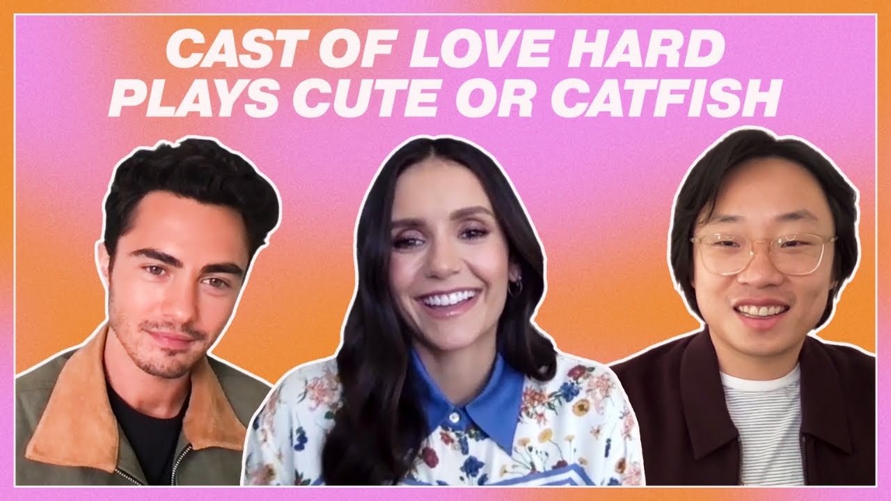 Cast of 'Love Hard' plays Cute or Catfish | Tinder