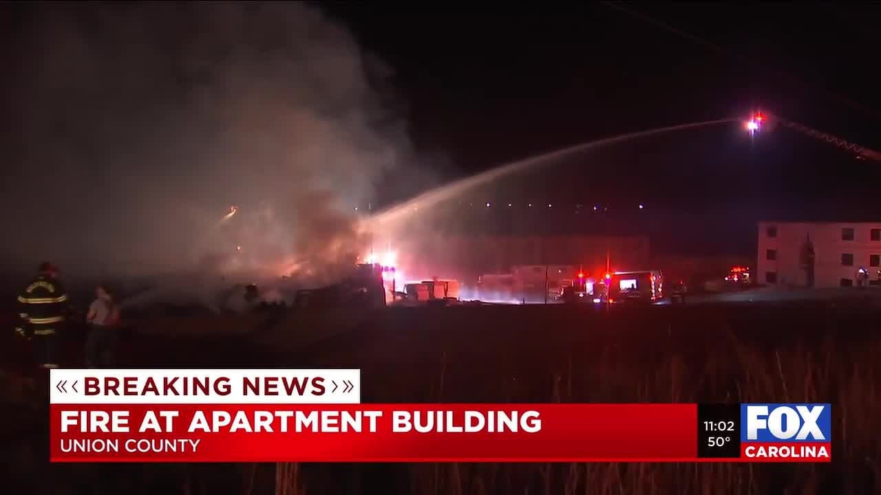 Crews respond to fire at apartment building in Union County