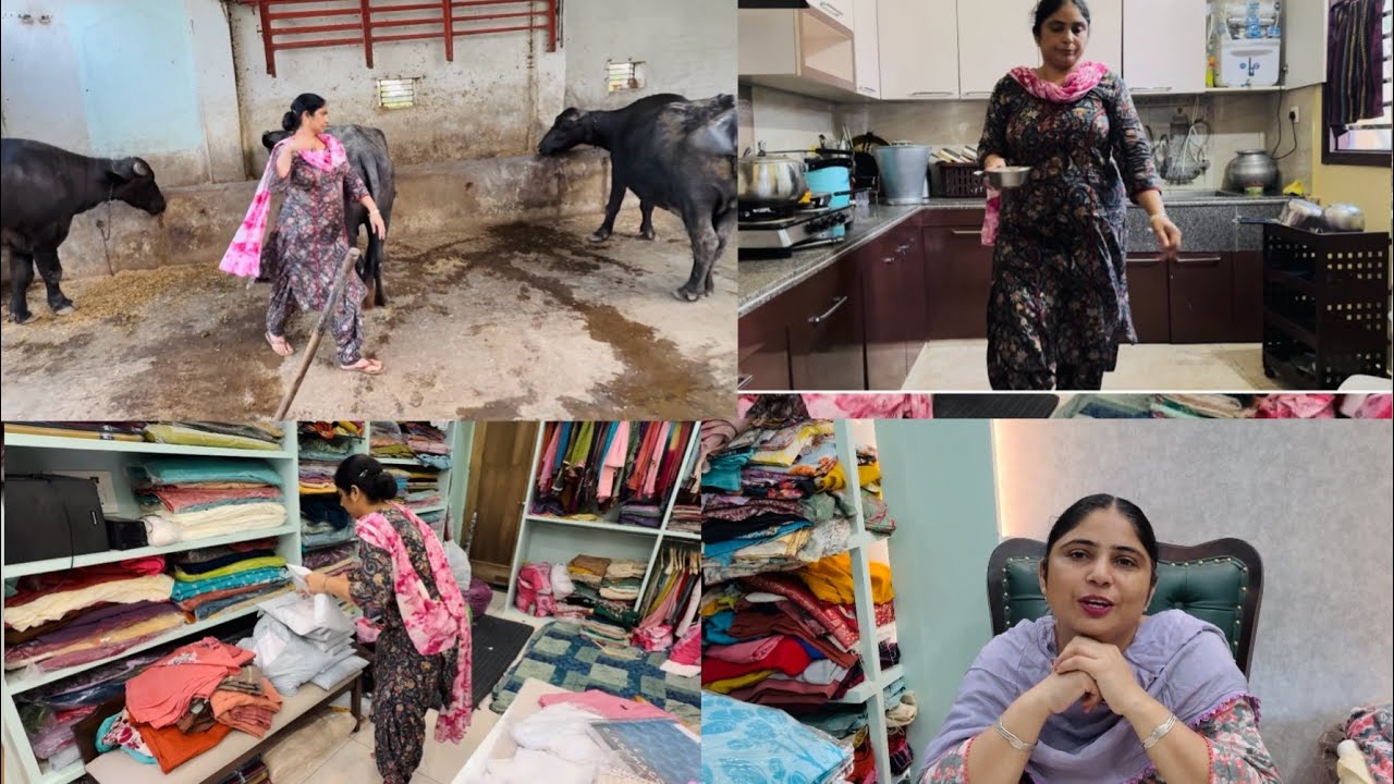 ਦਿਨ ਵਿੱਚ ਦੋ ਰੂਪ ਬਦਲਣੇ ਪੈਂਦੇ ਨੇ 😂😂Very busy lifestyle pind Punjab de 