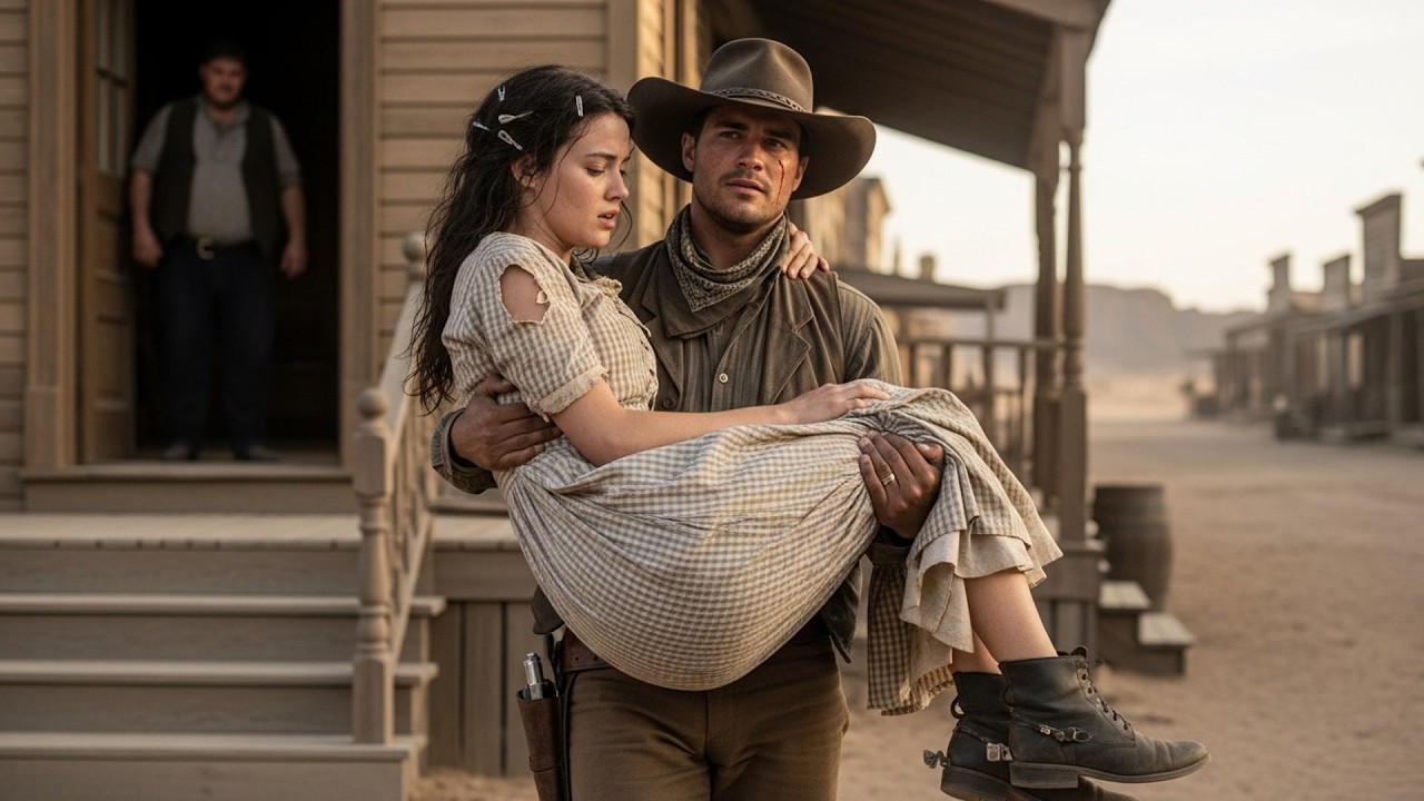 Her Husband Threw Her Down The Stairs, The Cowboy Found Her At The Bottom And Carried Her Away