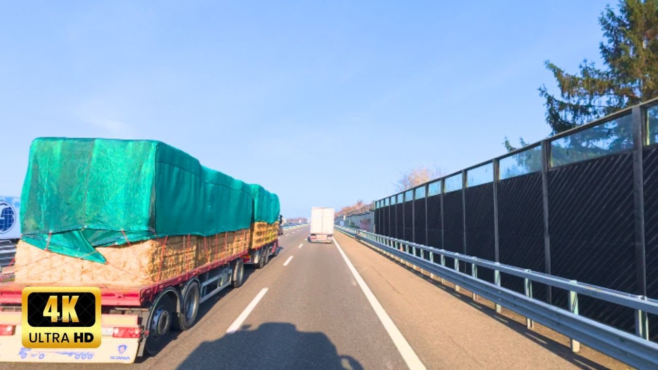 Clear Sky Highway: 4K Truck Cabin POV on A7 (Genoa to Milan) — 55 Min