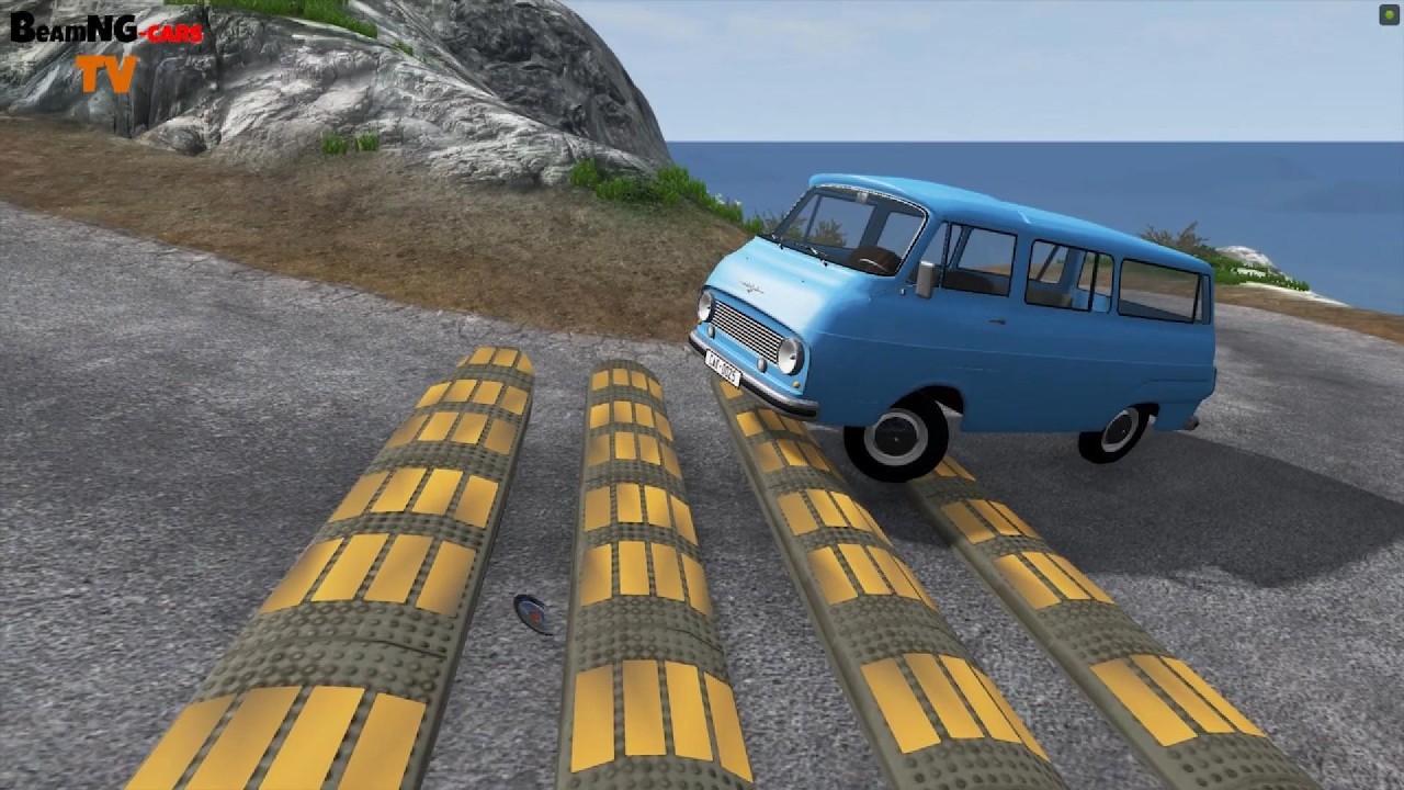 Cars vs Massive Speed Bumps POTHOLE #24 BeamNG.drive | BeamNG-Cars TV live 22