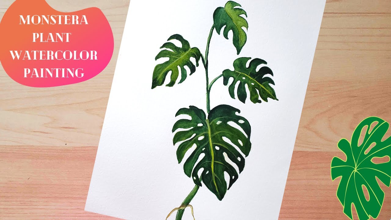 How To Paint Monstera Plant | Step-by-Step Watercolor Painting Tutorial