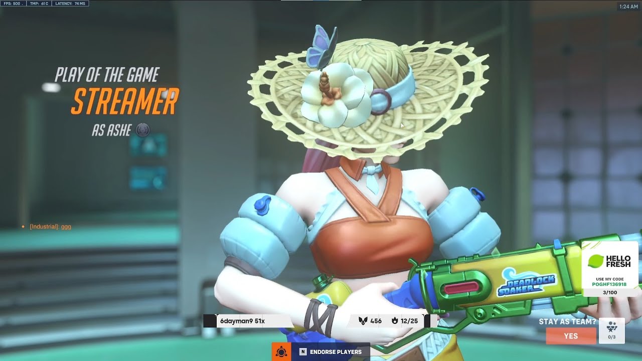 Лучший момент матча! Эш &mdash; бог! Гейл Эш в Overwatch 2, 10 сезон, геймплей.