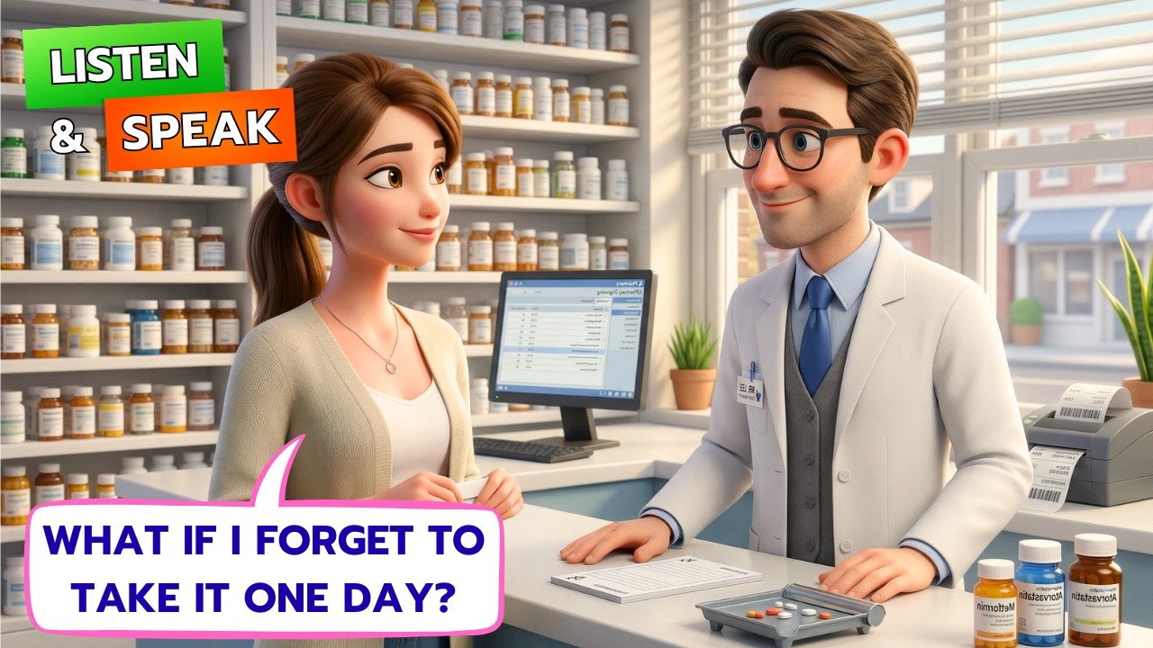 Refilling a Prescription at the Pharmacy | English Dialogue | A2