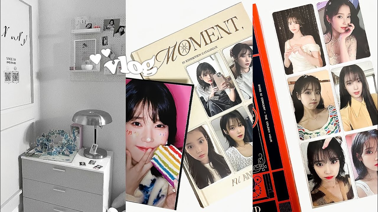 🎞️ 내 모든 순간이자 지금 | 유애나 브이로그 | 아이유 전시회 순간, • 순간 MD • 꽃갈피 LP • 골든아워 DVD 블루레이 • 준등기깡 • 포카 포장