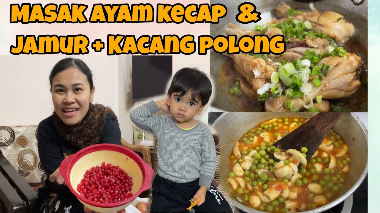MASAK AYAM KECAP DAN JAMUR + KACANG POLONG‼️