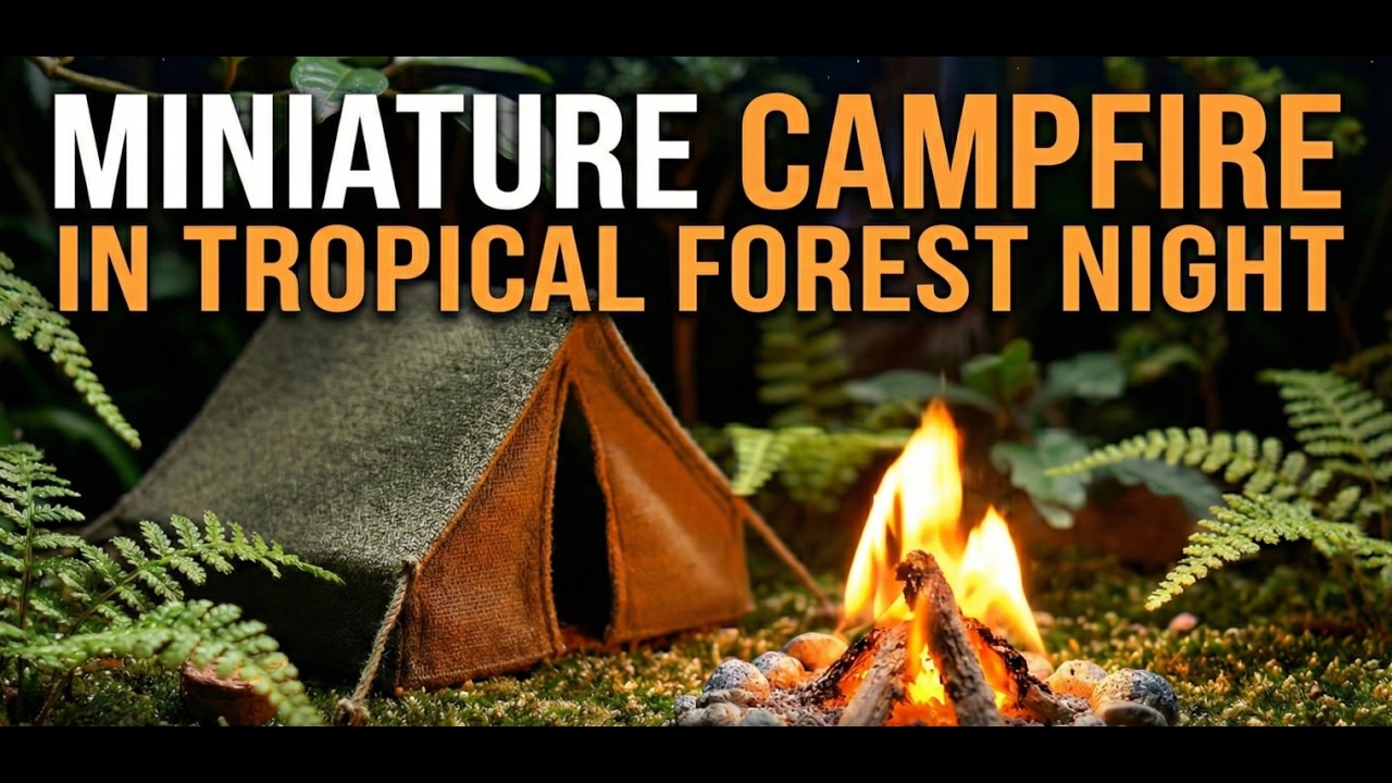 30 Minutes Deep Sleep Campfire in Tropical Forest Night ASMR Ambience #asmr #fire