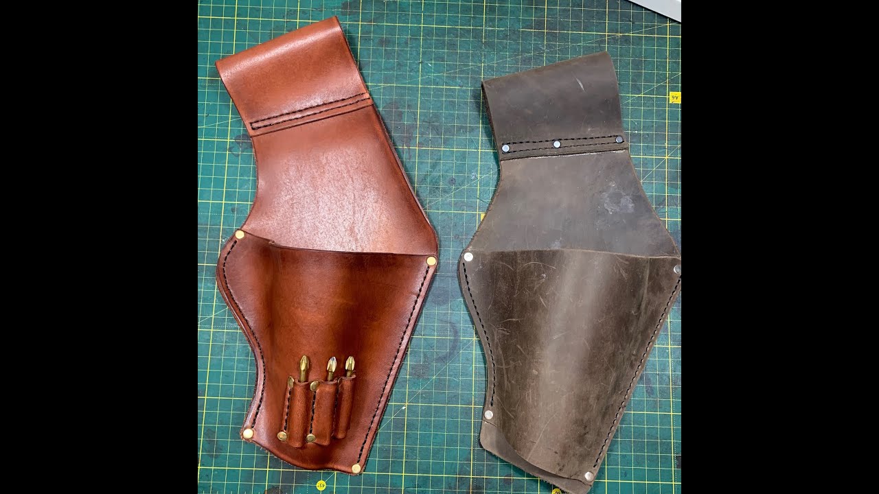 Кобура для шуруповерта из кожи. Screwdriver holster. Pattern in PDF.