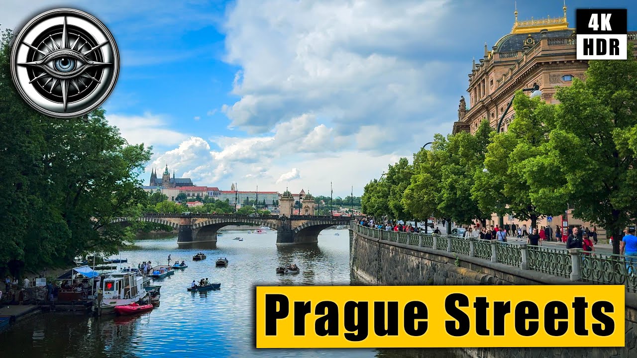 Walk Prague Streets of New Town 🇨🇿 Czech Republic 4k HDR ASMR