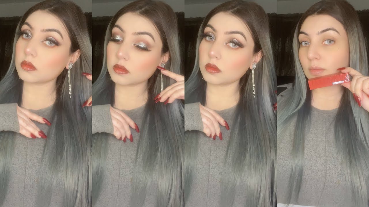 Festive Glam Makeup Tutorial ✨ Smokey Silver Glitter Eyes | Perfect Glam Look💄💅