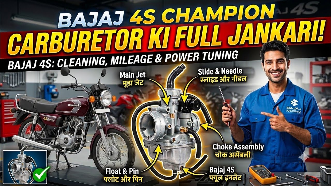 बजाज 4एस चैंपियन कार्बोरेटर की फुल जानकारी#Bajaj boxer carburettor ki ful full information#