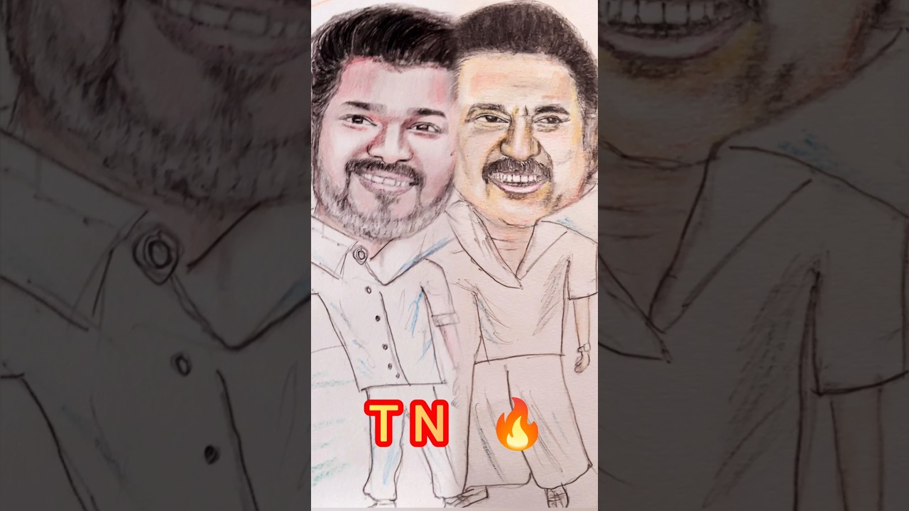Next CM Face off Art!! Vijay vs Stalin v EPS v Seeman #thalapathyvijay #mkstalin #shorts #drawing