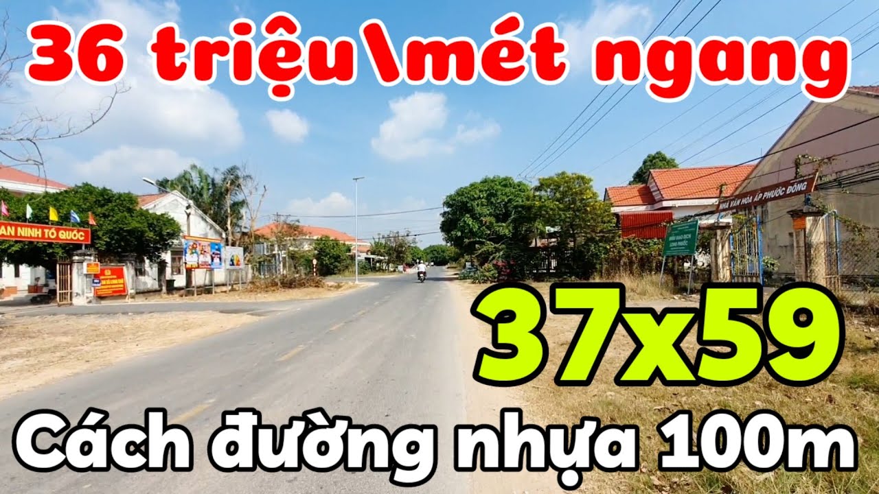 Đất lớn giá rẻ 36 triệu mét ngang 20x59 17x59 cách đường nhựa 100m gần Công an xã Long Chữ Tây Ninh