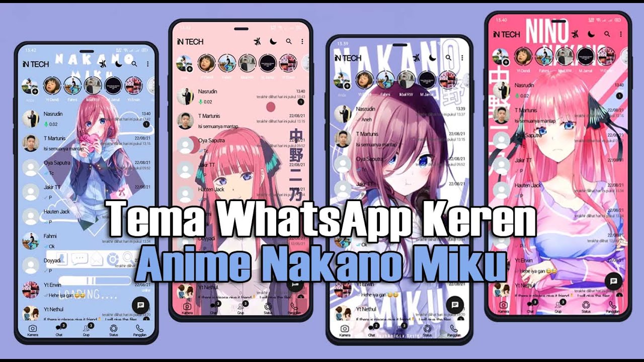 Bagi bagi Tema WhatsApp Keren 2021 Kartun Anine Nakano Miku