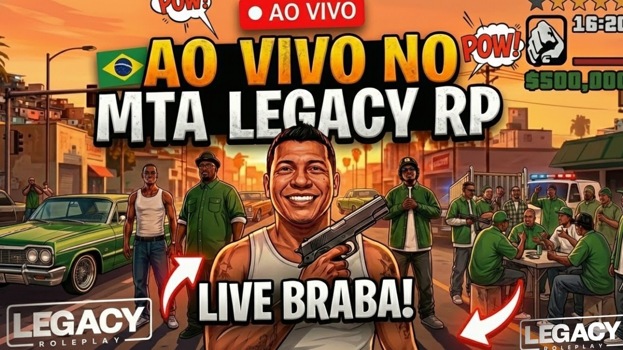 AO VIVO - GTA MTA RP – FACÇÃO EM AÇÃO NO LEGACY ROLEPLAY!