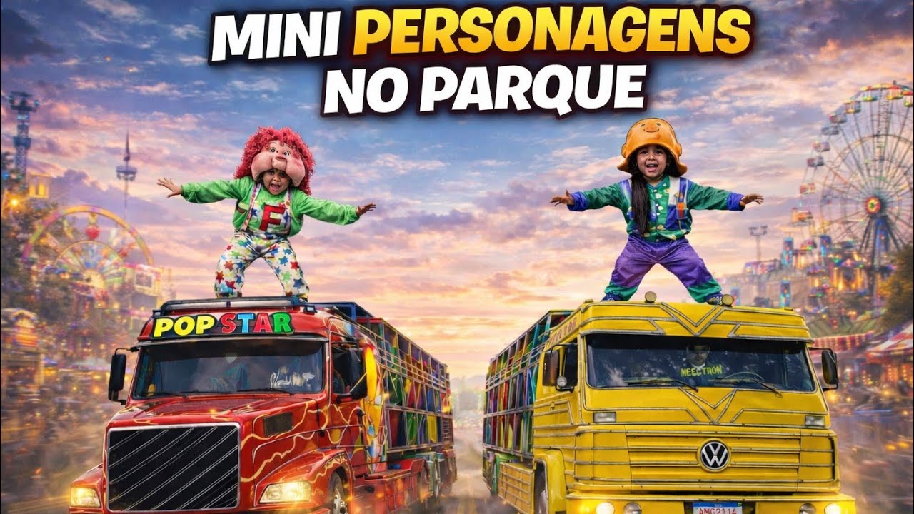 Mini personagem no Park + Carretas Megatron e Pop star 