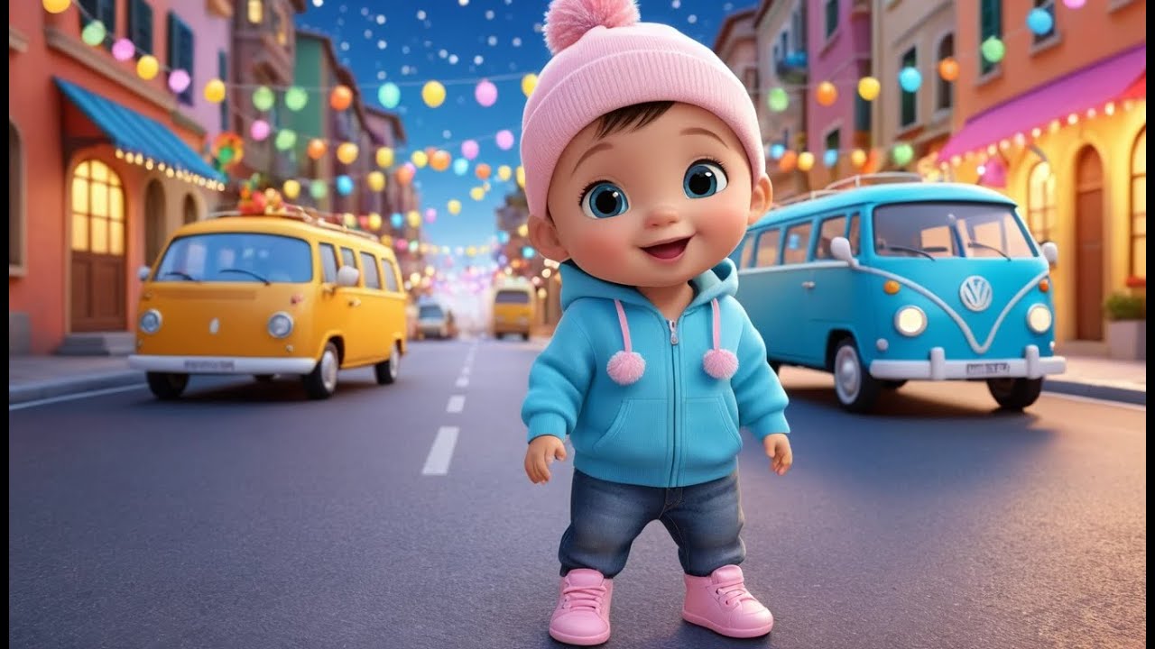 Family Van New Year Holiday Trip | Fun Learning & Action Song for Toddlers