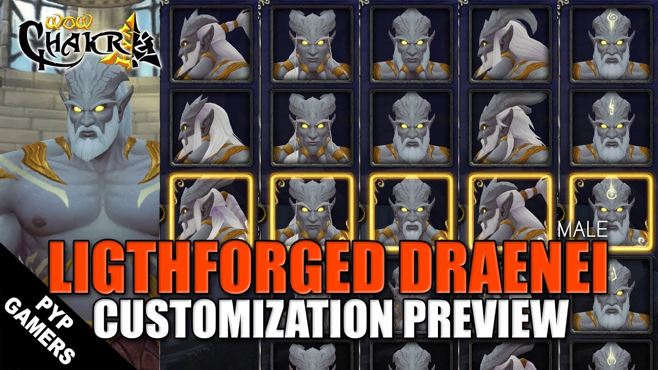 Lightforged Draenei Male Customization Patch 7.3.5 | World of Warcraft: Legion