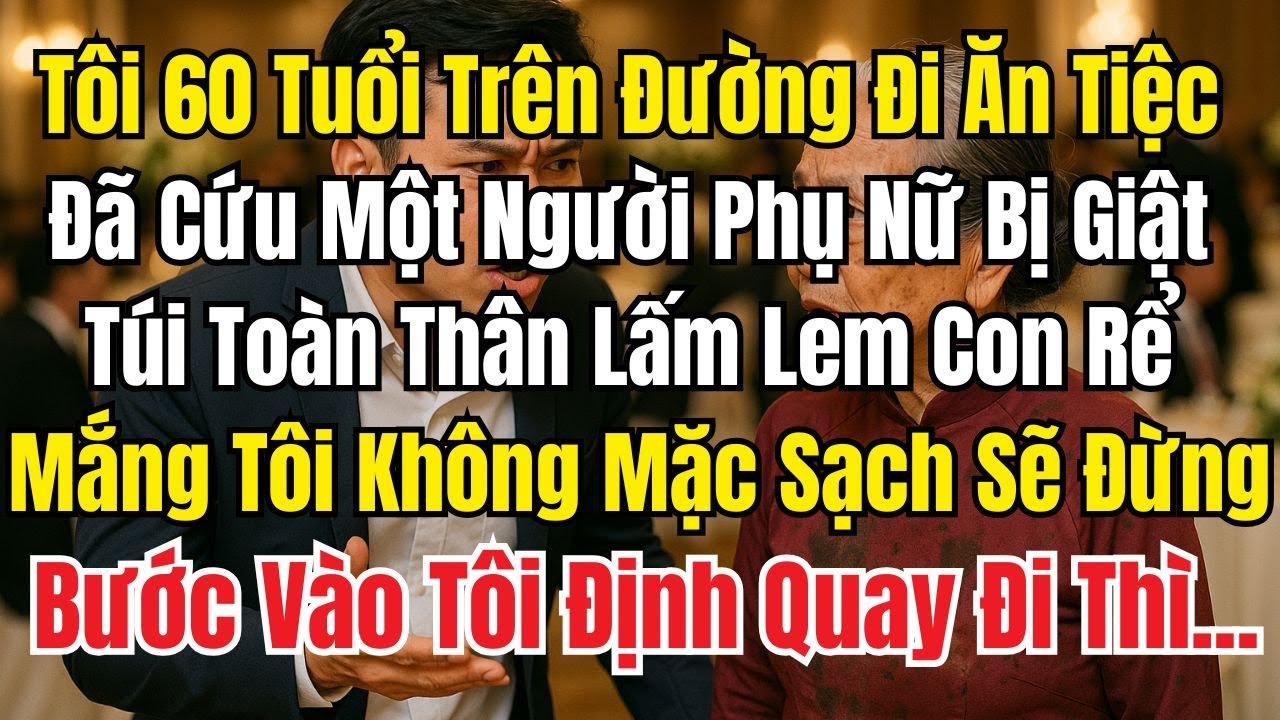 Tôi 60 Tuổi Trên Đường Đi Ăn Tiệc Cứu Một Người Phụ Nữ Bị Giật Túi Toàn Thân Lấm Lem Con Rể Mắng Tôi