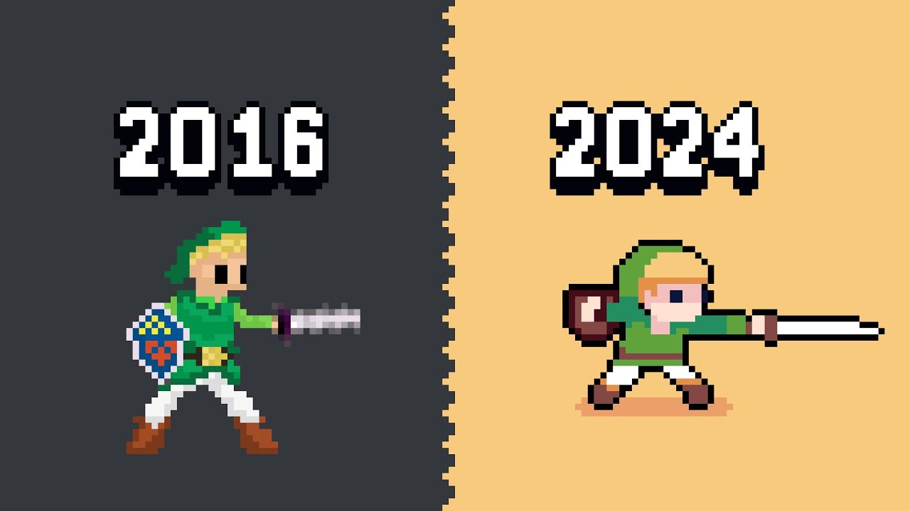 Link pixel art but 8 years later (animation)