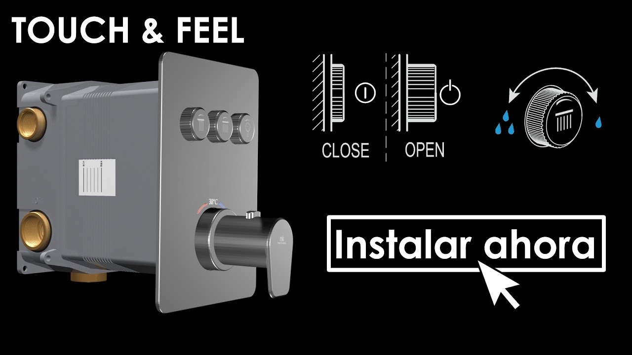 ¿Cómo instalar la grifería TOUCH&FEEL termostática con regulación de caudal?
