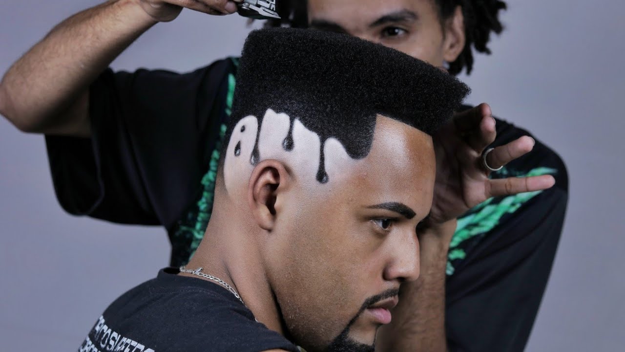 TRANSFORMAÇÃO DE FLAT TOP 😱 fazendo corte quadrado + 3D freestyle pigmentado💈✂️