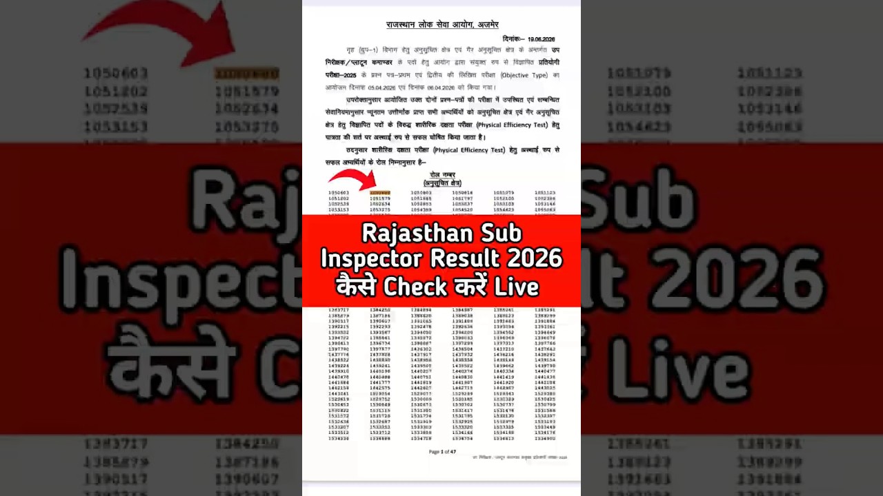 RPSC SI Result 2026 Kaise Dekhe | Rajasthan Police SI Result 2026 Kaise Check Kare #rajasthan