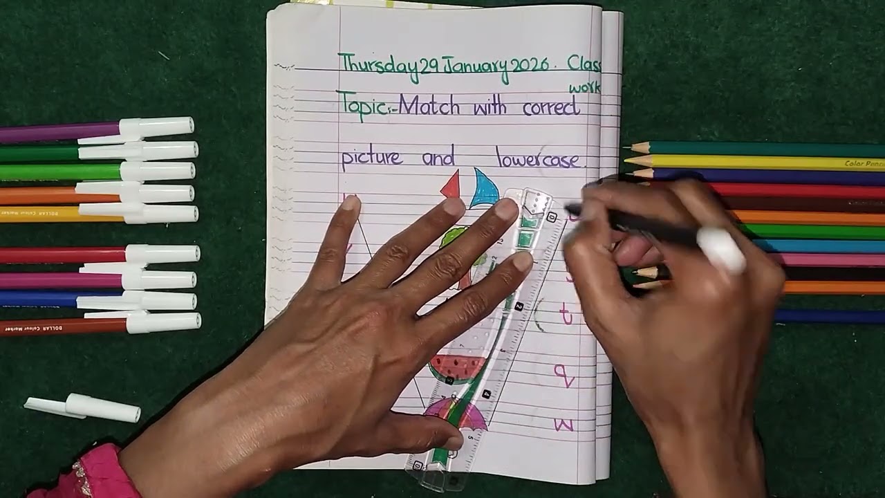 Match with correct picture and lowercase letters. P .G and Nursery#english#worksheets#art#drawing